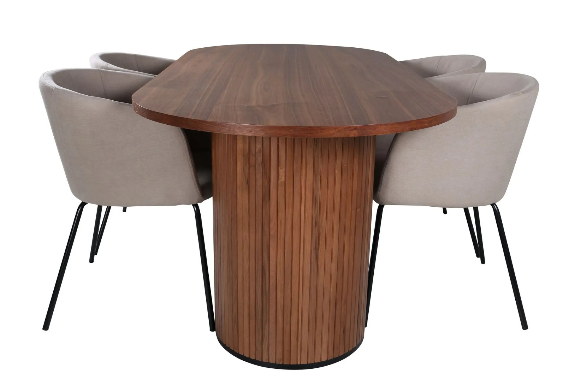 Venture Home Spisegrupper-Bianca Matgruppe 200 cm Oval med 4 Berit stoler Beige,Svart