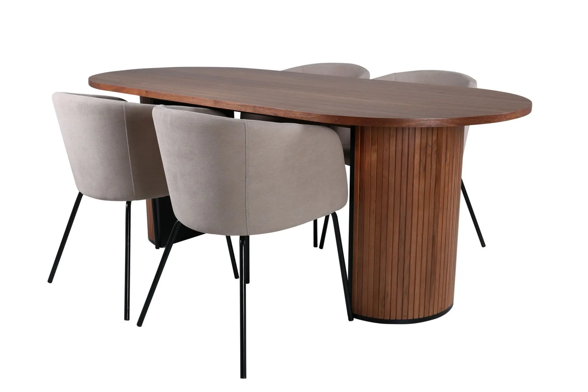 Venture Home Spisegrupper-Bianca Matgruppe 200 cm Oval med 4 Berit stoler Beige,Svart