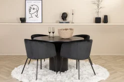 Venture Home Spisegrupper-Bianca Rundt Spisebord med 4stk Berit Spisestol Svart