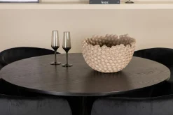 Venture Home Spisegrupper-Bianca Rundt Spisebord med 4stk Berit Spisestol Svart