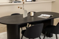 Venture Home Bianca Spisegruppe 200 cm Oval med 4 Velvet Stoler