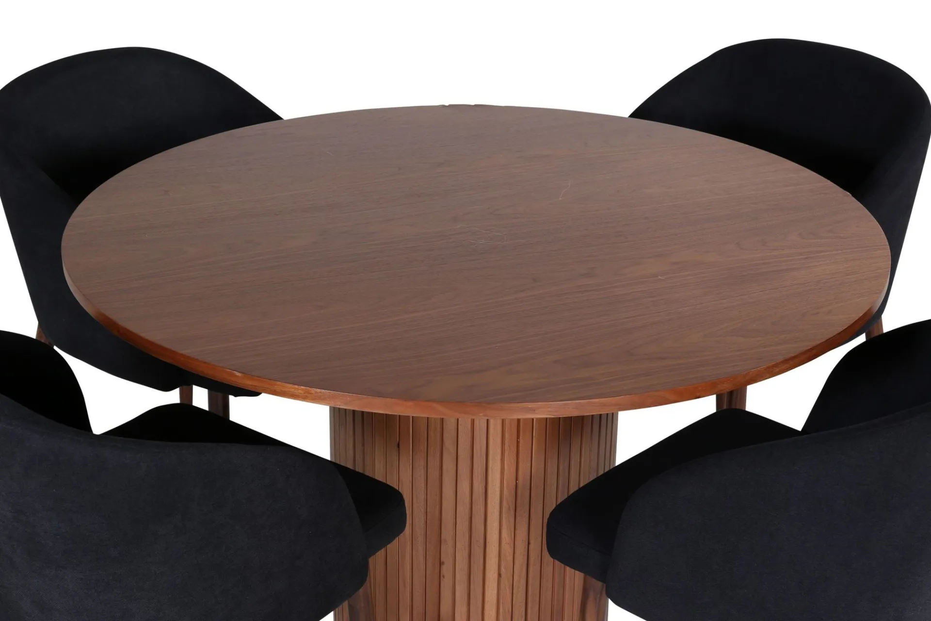 Venture Home Spisegrupper-Bianca Spisegruppe 110 cm Rund med 4 Arch Stoler Svart,Natur