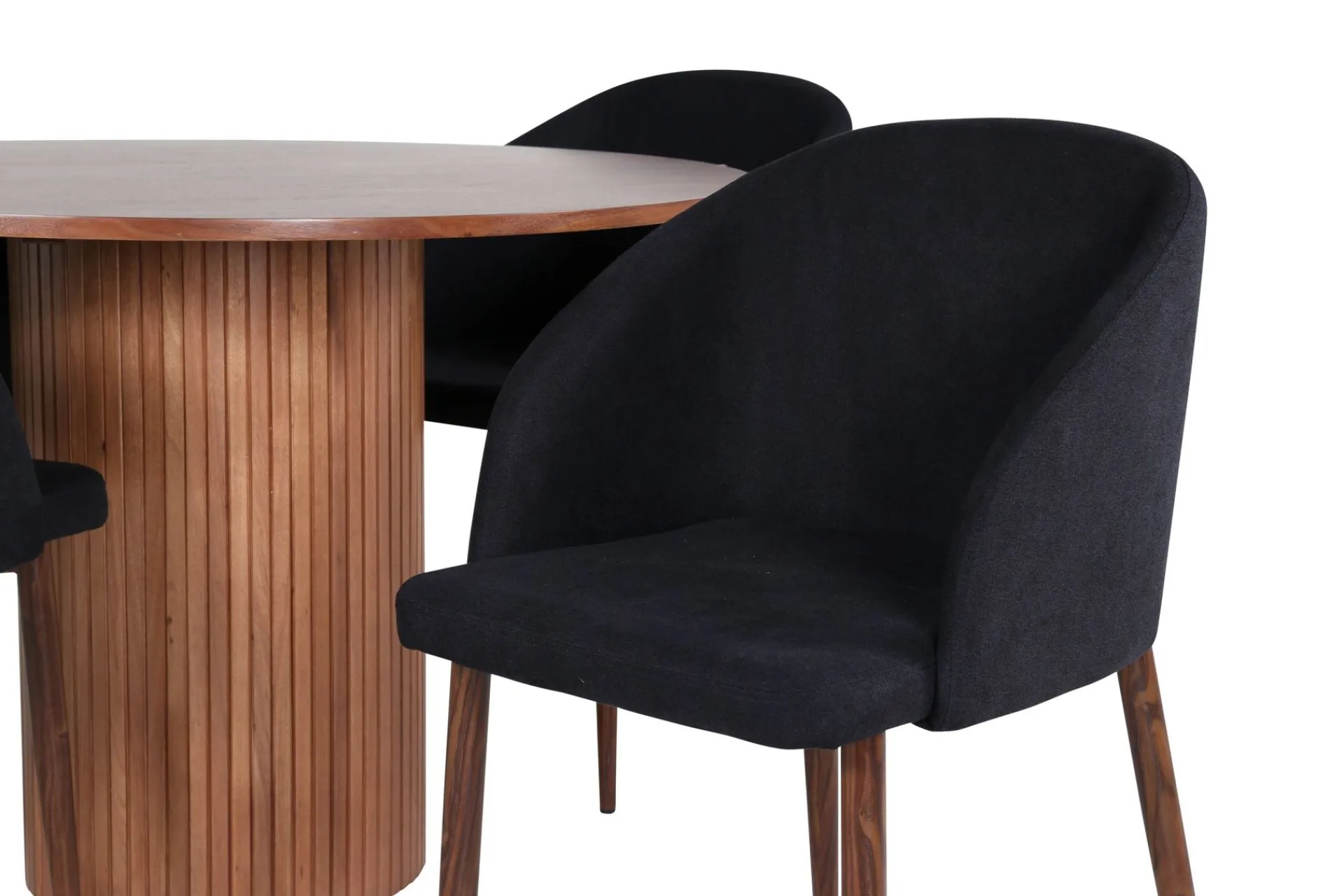 Venture Home Spisegrupper-Bianca Spisegruppe 110 cm Rund med 4 Arch Stoler Svart,Natur