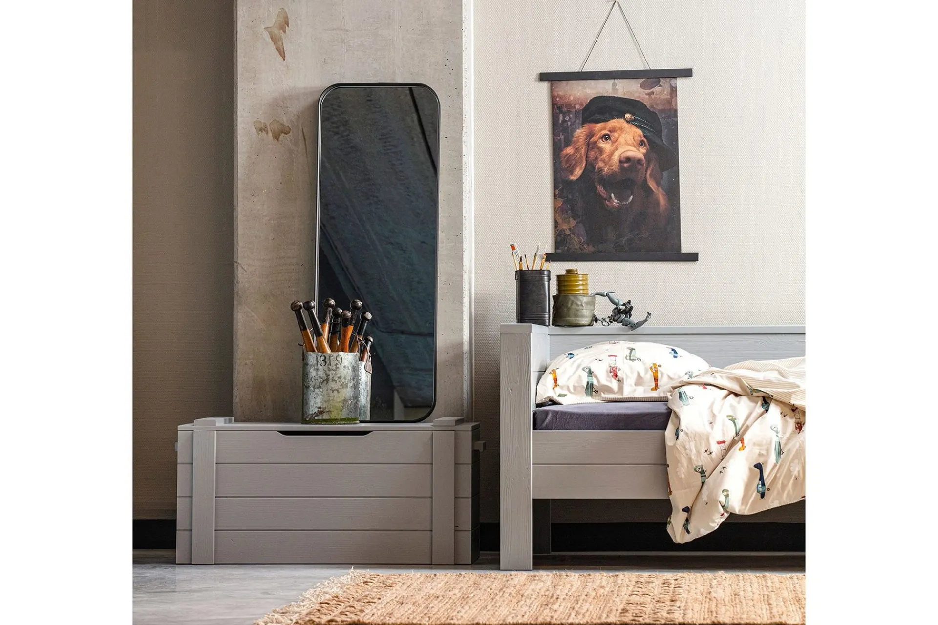 WOOOD Veggspeil|Gangspeil-Biella Speil 40x110 cm Svart