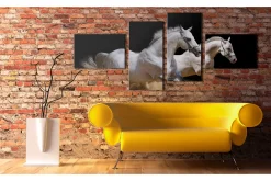 Lerretsbilder|Lerretsbilder-Bilde Animal World- White Horses Galloping 200x90