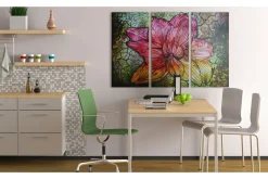 Lerretsbilder|Lerretsbilder-Bilde A Rainbow-Hued Abstract Flower 120x80 Flerfärgad