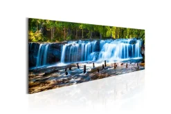 Lerretsbilder|Lerretsbilder-Bilde Beautiful Waterfall 135x45 Blå,Flerfärgad