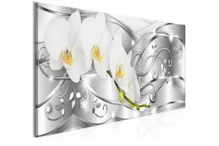 Lerretsbilder|Lerretsbilder-Bilde Flowering 1 Part Narrow Silver 150x50 Hvit