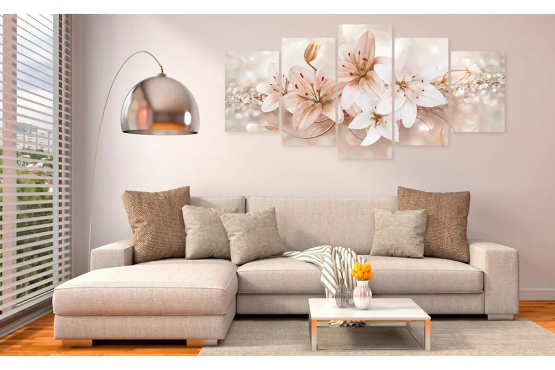 Lerretsbilder|Lerretsbilder-Bilde Jewel Of Innocence 100x50 Rosa,Hvit,Flerfarget