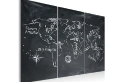 Lerretsbilder|Lerretsbilder-Bilde Monochromatic world map 90x60