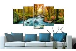 Lerretsbilder|Lerretsbilder-Bilde Morning On The River 200x100 Flerfärgad