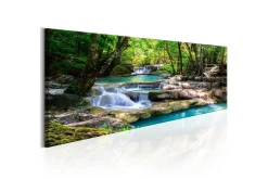 Lerretsbilder|Lerretsbilder-Bilde Nature Forest Waterfall 150x50 Flerfärgad