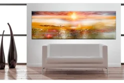 Lerretsbilder|Lerretsbilder-Bilde Orange Sea 150x50 Oransje,Flerfarget