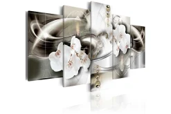 Lerretsbilder|Lerretsbilder-Bilde Orchids Among The Waves Of Gold 200x100 Hvit,Flerfärgad