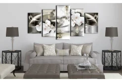 Lerretsbilder|Lerretsbilder-Bilde Orchids Among The Waves Of Gold 200x100 Hvit,Flerfärgad