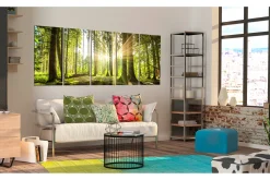 Posters|Oljemaling-Bilde Sunlight 225x90 Flerfärgad,Grønn
