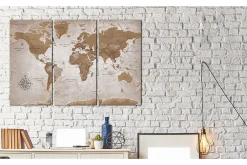 Lerretsbilder|Lerretsbilder-Bilde Vintage Map Oriental Travels 120x80 Beige