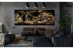 Posters|Oljemaling-Bilde World At Night 200x80 Brun,Svart