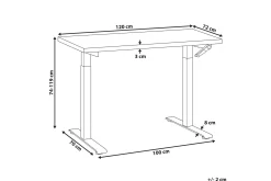 Bina Skrivebord 72x120 cm