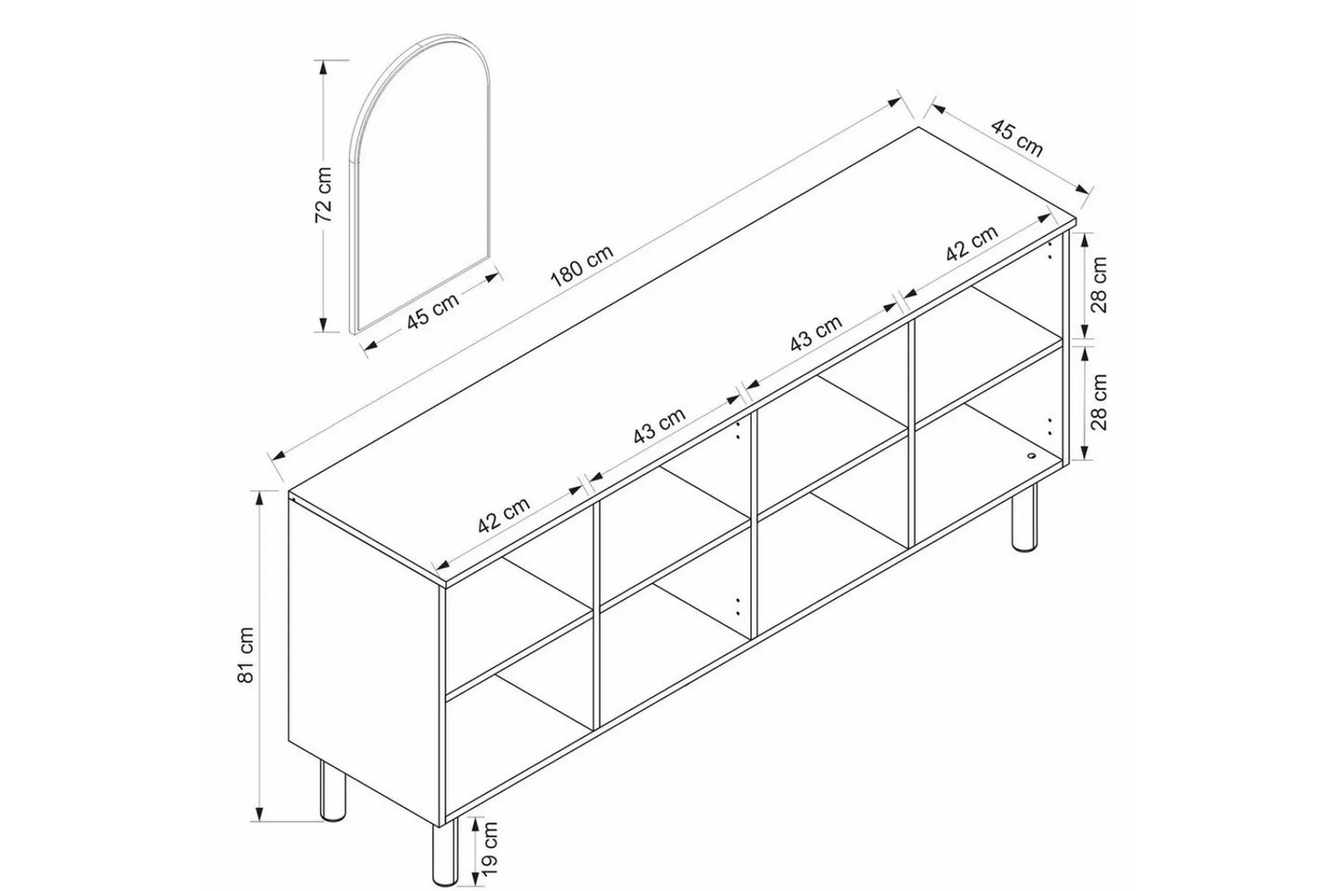 Gangbord|Avlastningsbord-Bingdi Konsollbord 180 cm Hvit