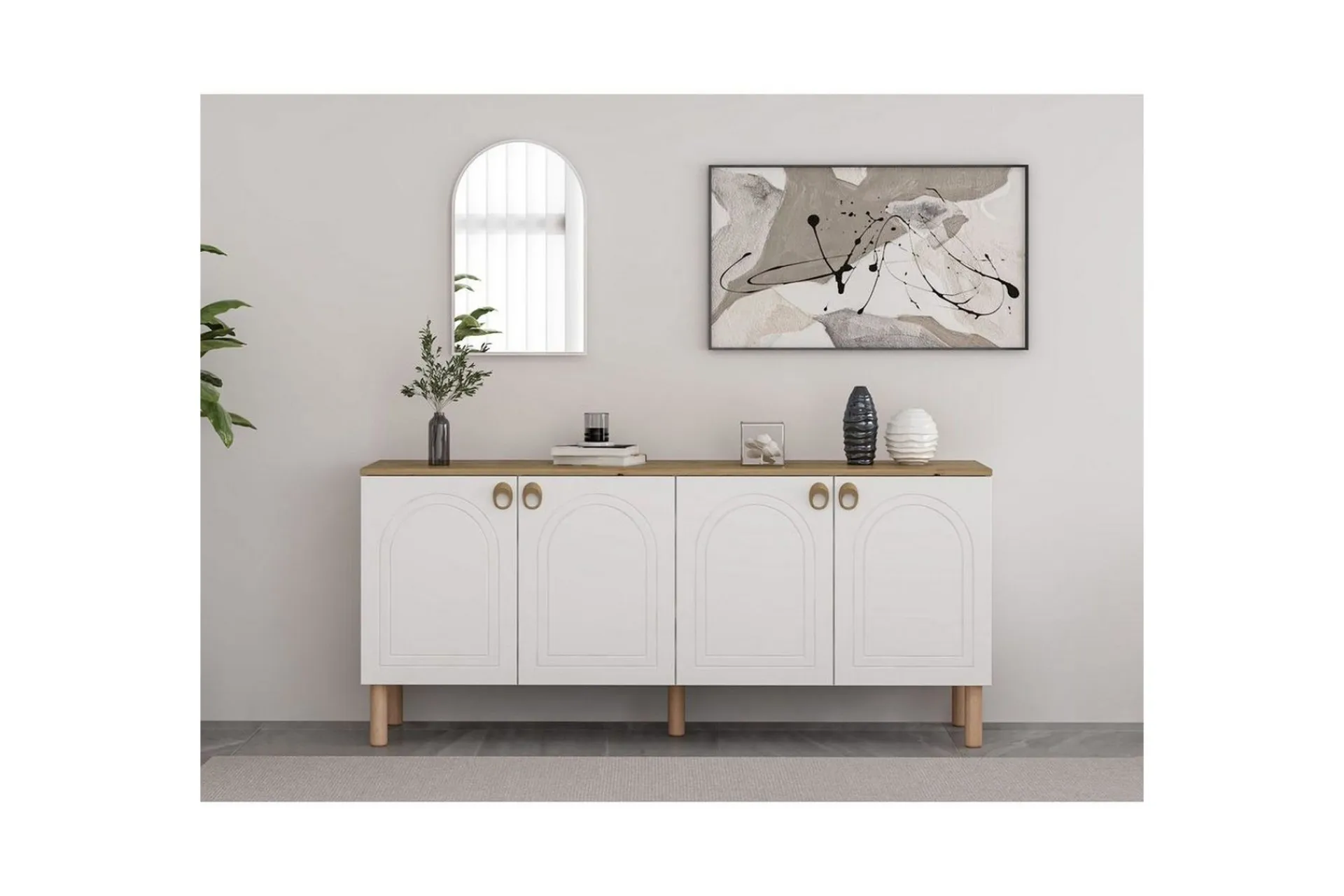 Gangbord|Avlastningsbord-Bingdi Konsollbord 180 cm Hvit