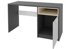 Kontorbord-Bioley Skrivebord 120 cm med Oppbevaring Skap + Hylle Hvit