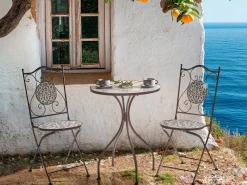 Balkongmøbler-Bistrobord utendørs Chapeco 60 cm Jern Svart/blå/hvit