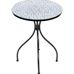 Balkongmøbler-Bistrobord utendørs Chapeco 60 cm Jern Svart/blå/hvit