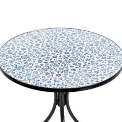 Balkongmøbler-Bistrobord utendørs Chapeco 60 cm Jern Svart/blå/hvit