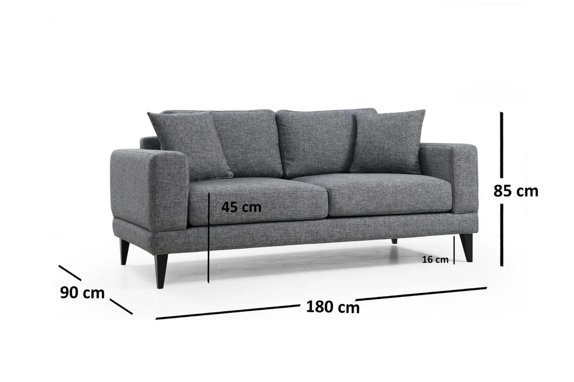 2 Seter Sofa-Bitanya 2-Seter Sofa Grey