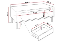 Sofabord-Bjurholm Sofabord 100 cm Hvit
