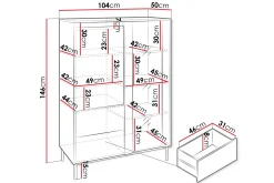 Vitrineskap|Skap-Bjurholm Vitrineskap 104x146 cm Svart