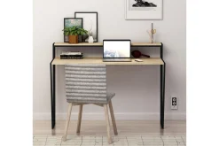 Kontorbord-Bodsjö Skrivebord 123 cm med Oppbevaring Hylle Brun