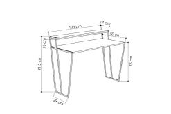 Kontorbord-Bodsjö Skrivebord 123 cm med Oppbevaring Hylle Brun