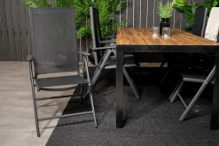 Venture Home Spisegrupper Hage-Bois Spisegruppe 200cm + 6 Break Posisjonsstoler Svart/Grå