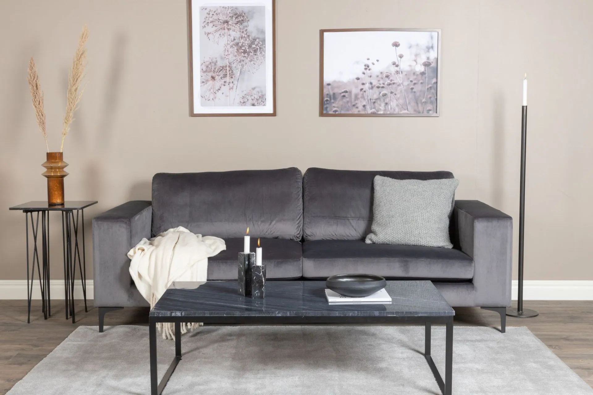 Venture Home Bolero Fløyelssofa 3-seter