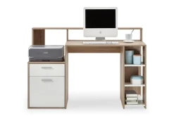 Andrarum Kontorbord-Bolton Skrivebord 139 cm med Oppbevaring Beige,Hvit