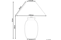 Nattbordslampe|Bordlampe-Bomila Bordlampe 52 cm E27 Svart,Hvit