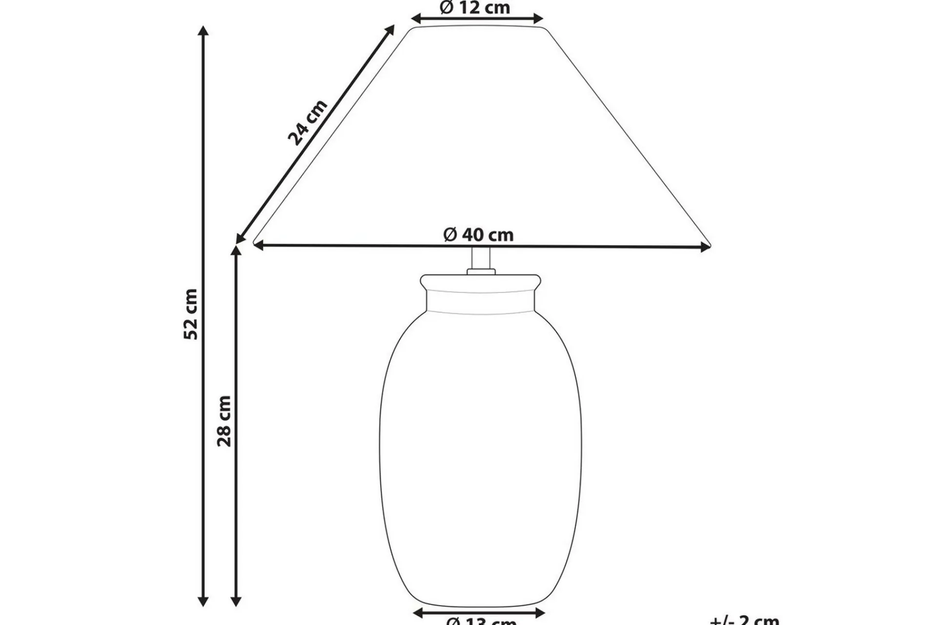Nattbordslampe|Bordlampe-Bomila Bordlampe 52 cm E27 Svart,Hvit