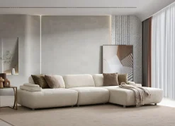 Bonavista 4-seters sofa med sjeselong høyre Bouclé