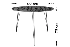 Spisebord & Kjøkkenbord-Bonnick Bord 90 cm Svart,Hvit