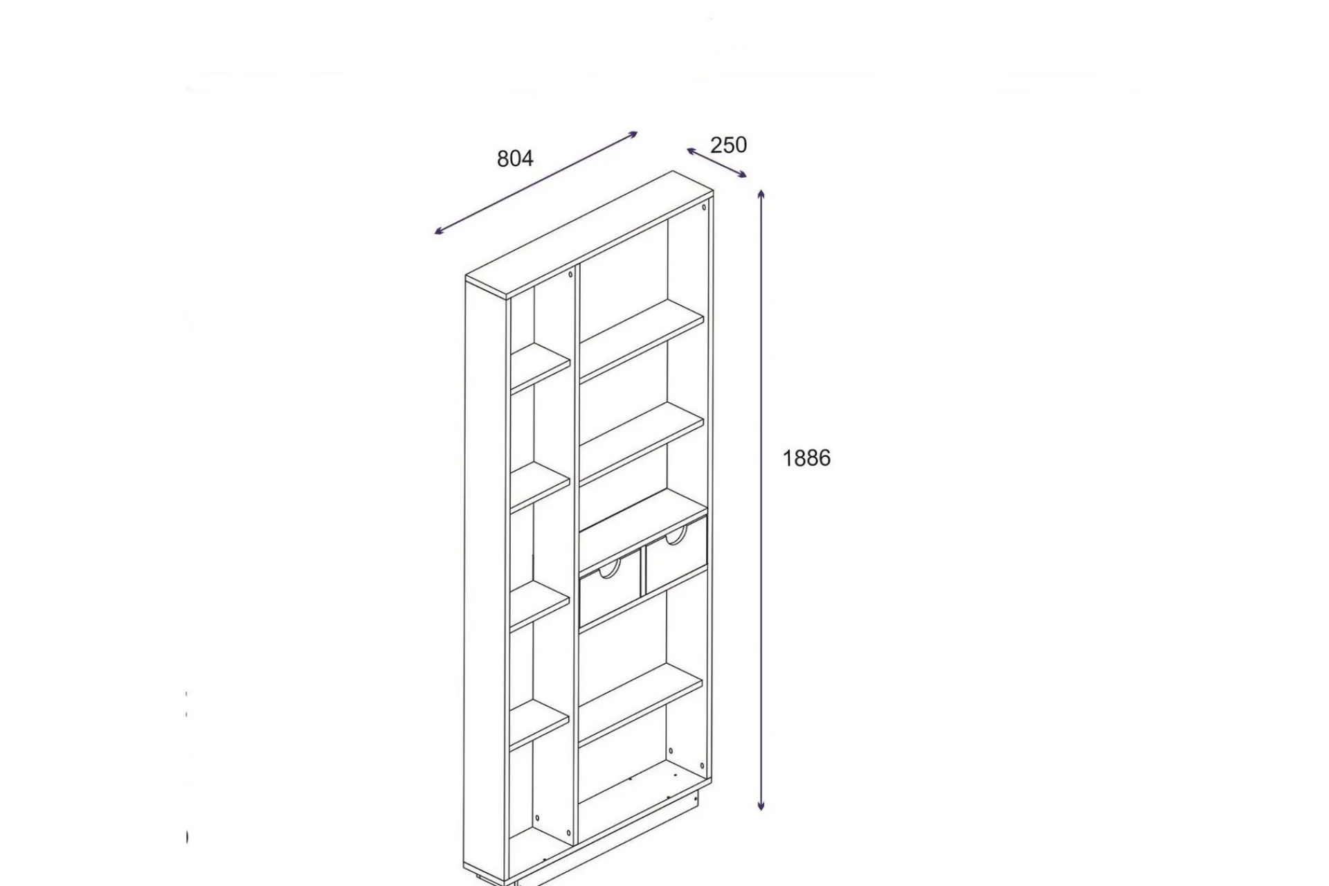 Bokhylle-Bookshelf Eik Natur