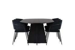 Venture Home Spisegrupper-Bootcut Matgruppe 230 cm Oval med 6 Selma Stoler Svart