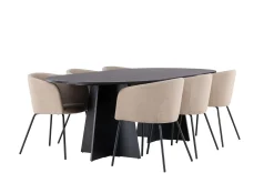 Venture Home Bootcut Matgruppe 230 cm Rektangulær med 6 Berit stoler