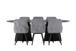 Venture Home Bootcut Spisegruppe 230 cm Oval med 6 Rosie Stoler