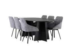 Venture Home Bootcut Spisegruppe 230 cm Oval med 6 Rosie Stoler