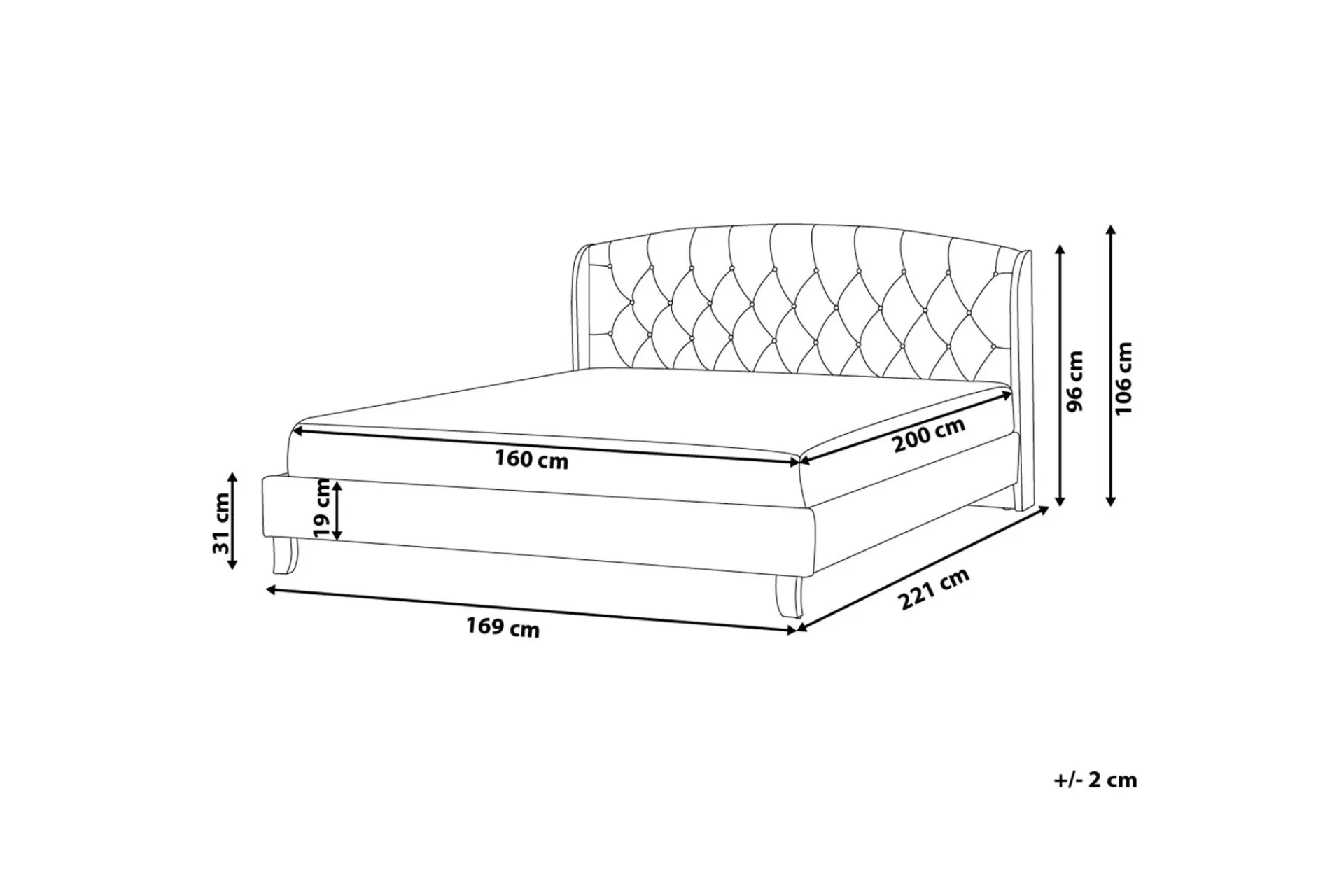 Bedly Sengeramme & Sengestamme-Bordeau Dobbeltseng 160 | 200 cm Beige
