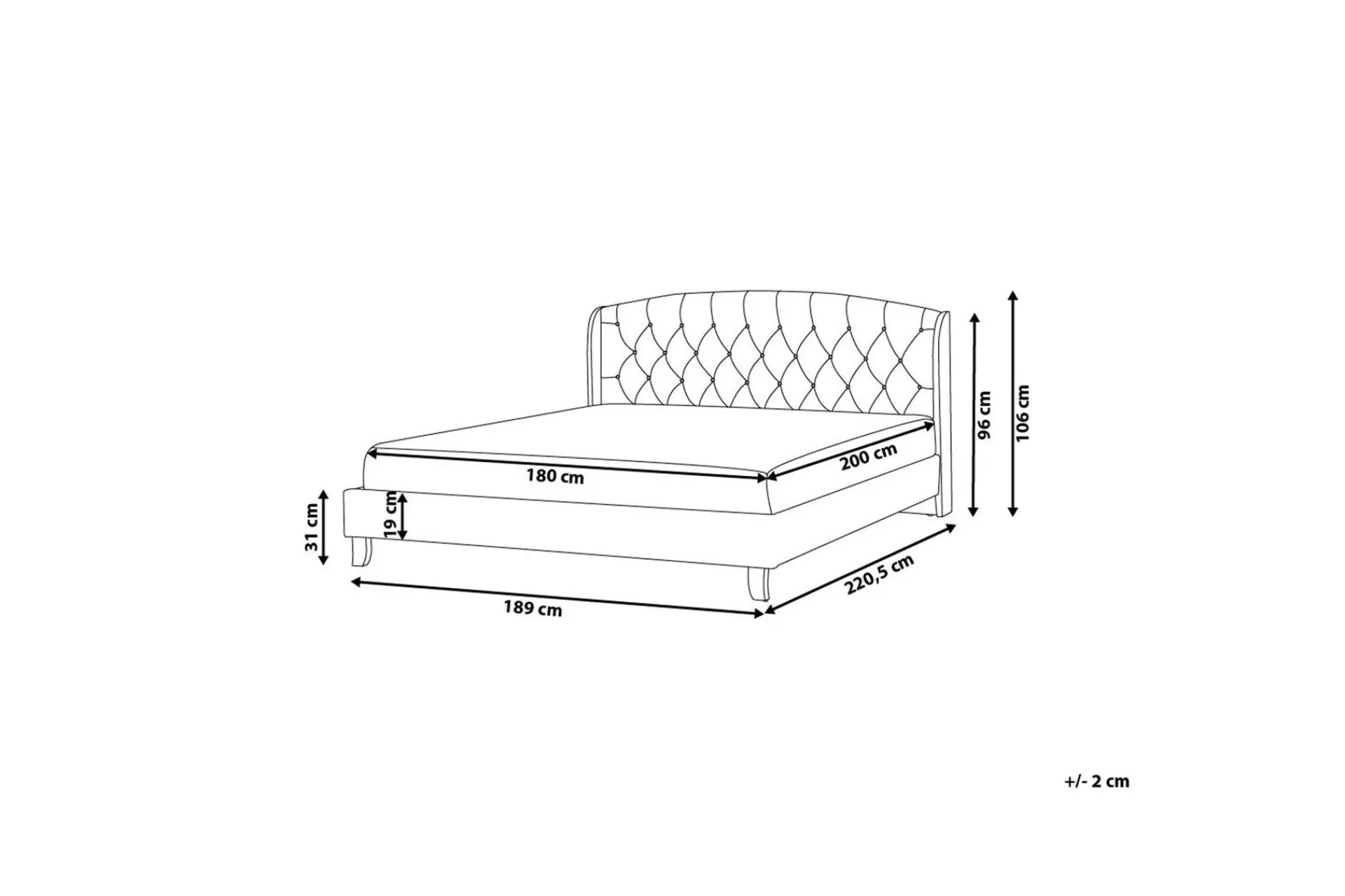 Bedly Bordeau Dobbeltseng 180 | 200 cm