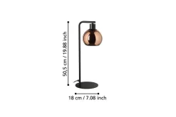 Eglo Nattbordslampe|Bordlampe-Bordlampe Cordoba Svart/Kobber Svart,Kobber