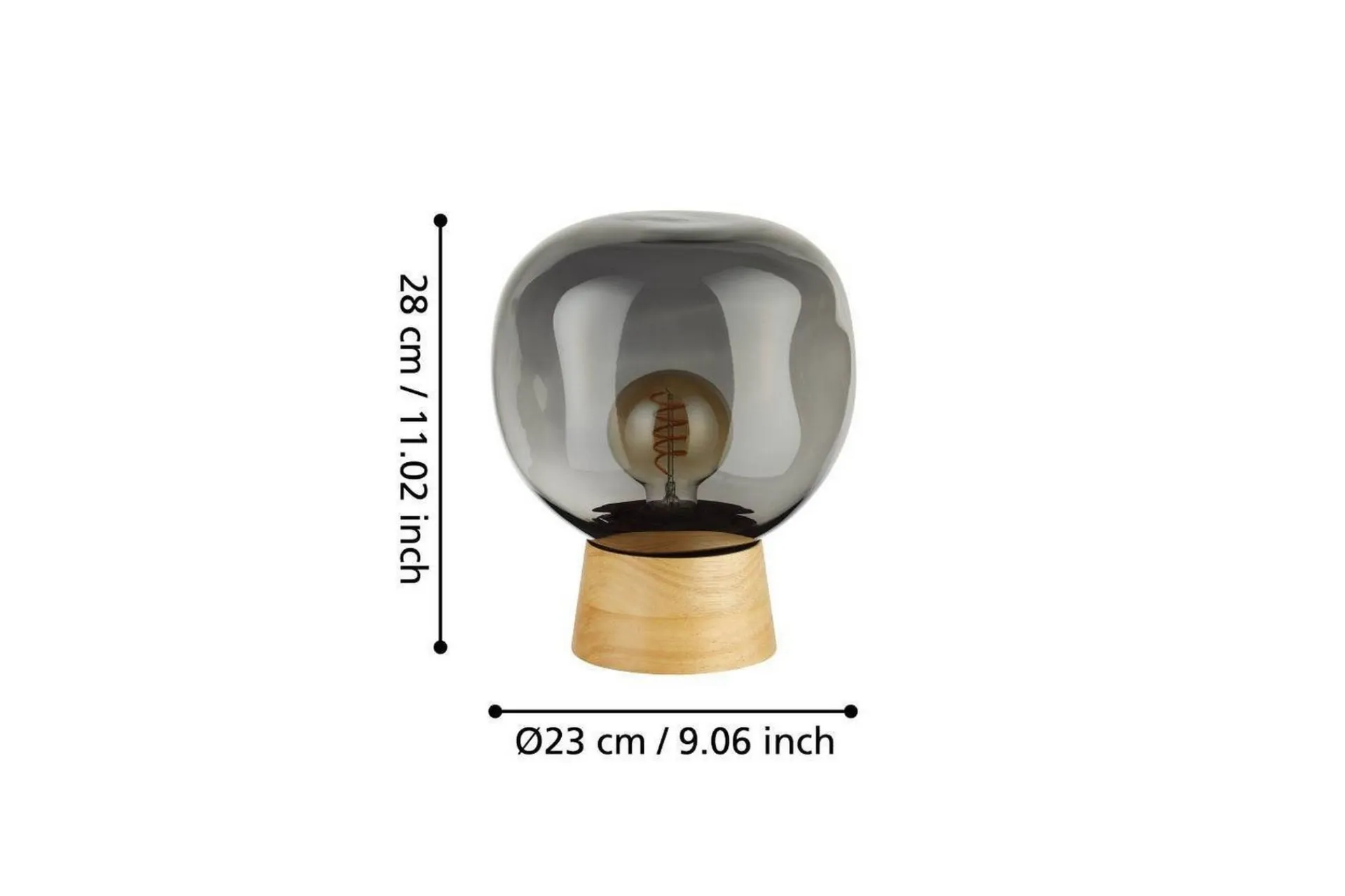 Bordlampe-Bordlampe Eglo Magacela Grå/Transparent Brun,Mørkegrå